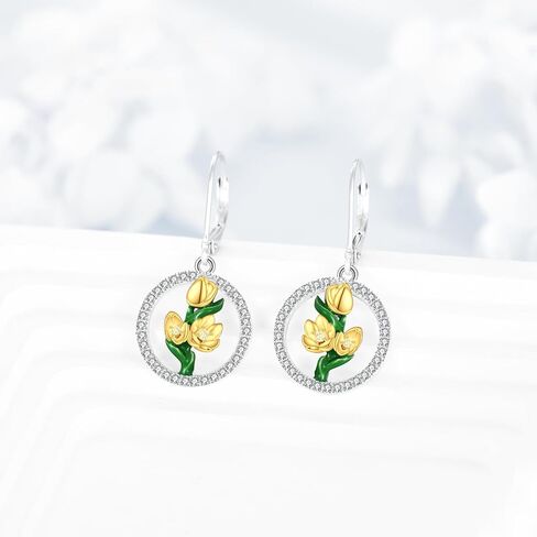 Earrings for Women 925 Sterling Silver Gemstone Dangle Earrings Jewelry Gifts in Saudi Arabia