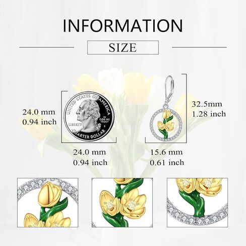 Earrings for Women 925 Sterling Silver Gemstone Dangle Earrings Jewelry Gifts in Saudi Arabia