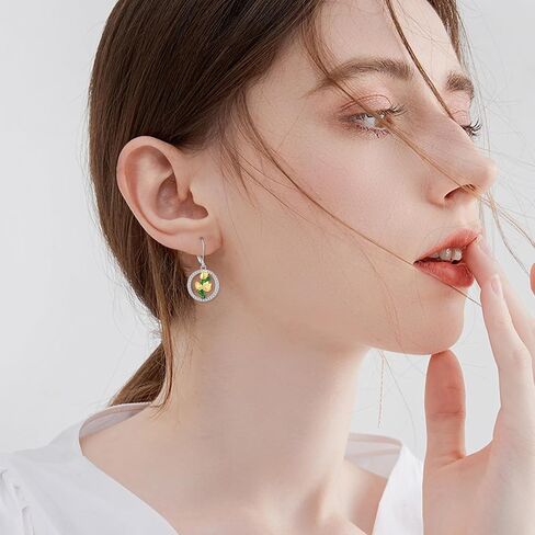 Earrings for Women 925 Sterling Silver Gemstone Dangle Earrings Jewelry Gifts in Saudi Arabia