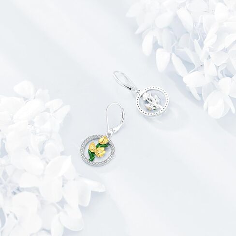 Earrings for Women 925 Sterling Silver Gemstone Dangle Earrings Jewelry Gifts in Saudi Arabia