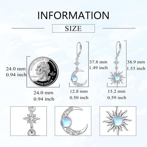 Earrings for Women 925 Sterling Silver Gemstone Dangle Earrings Jewelry Gifts in Saudi Arabia
