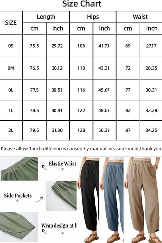 Womens Baggy Pants Casual Elastic Waisted Palazzo Harem Wide Leg Pants with Pockets in Saudi Arabia