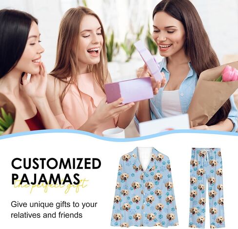 Personalized Pajamas Set with Photo, Custom Face Pajamas Couples Pajamas Gift for Women Men Christmas in Saudi Arabia