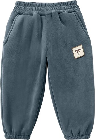 Happy Cherry Toddler Kid Casual Fleece Lined Jogger Pants Winter Warm Regular Fit Sweatpants 1-12Y in Saudi Arabia