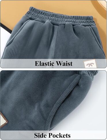 Happy Cherry Toddler Kid Casual Fleece Lined Jogger Pants Winter Warm Regular Fit Sweatpants 1-12Y in Saudi Arabia