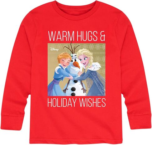 Disney Frozen 2 - Warm Hugs Holiday Wishes - تي شيرت برسومات بأكمام طويلة للأطفال والشباب in Kuwait