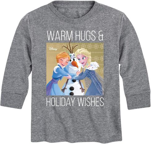 Disney Frozen 2 - Warm Hugs Holiday Wishes - تي شيرت برسومات بأكمام طويلة للأطفال والشباب in Kuwait
