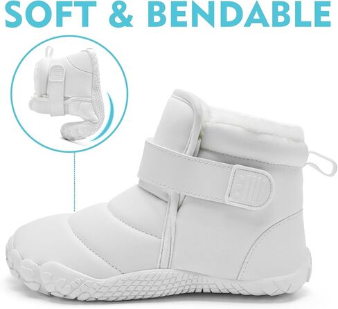 Children's Winter Warm Barefoot Shoes, Warm Non-Slip Wide-Toe Shoes, Flocking Lining, high-top Snow Boots in Kuwait