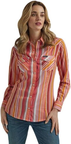 Wrangler Unisex Adult Retro Striped Snap Shirt in Saudi Arabia