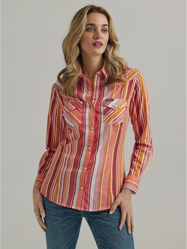 Wrangler Unisex Adult Retro Striped Snap Shirt in Saudi Arabia