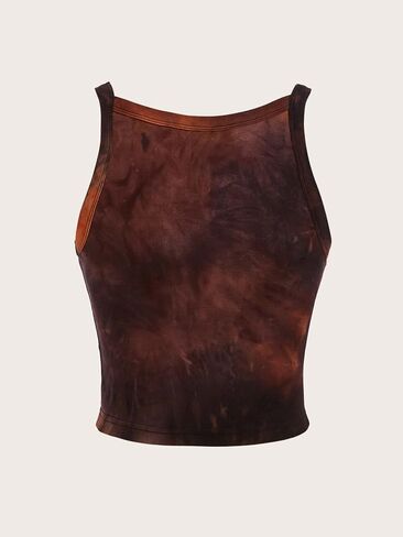 Women's Tie Dye Crop Camisole Tops Fitted Sleeveless Tank Top Summer Clothes in Saudi Arabia