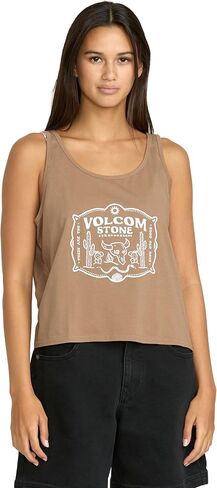 Volcom Womens to The Bank Organic Cotton Graphic Tank Top – Relaxed Boxy Fit, Breezy Summer Style in Kuwait