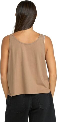 Volcom Womens to The Bank Organic Cotton Graphic Tank Top – Relaxed Boxy Fit, Breezy Summer Style in Kuwait