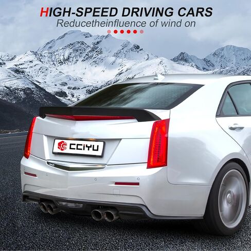Cciyu جناح خلفي للشفاه يناسب 2013-2018 لسيارة Cadillac ATS Sedan Spoiler Wing، أسود مطفي in Saudi Arabia