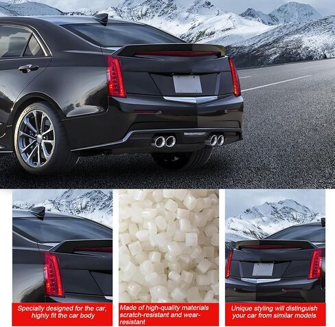 Cciyu جناح خلفي للشفاه يناسب 2013-2018 لسيارة Cadillac ATS Sedan Spoiler Wing، أسود مطفي in Saudi Arabia