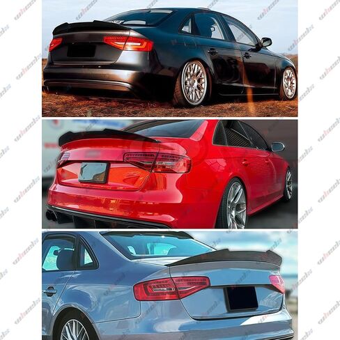 سبويلر خلفي من ألياف الكربون الحقيقي متوافق مع 2013-2016 Audi A4 S4 B8.5، نمط PSM عالي الركلة منقار البط يناسب 4 أبواب، غطاء ذيل صندوق السيارة هدية رجل الشفاه in Saudi Arabia