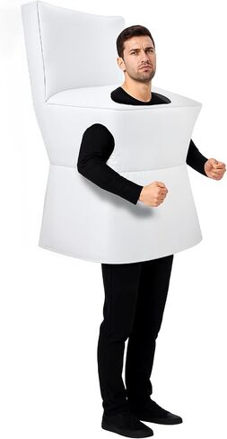Halloween Toilet Costume Cosplay Adult Fun Reusable Portable Cute Polyester Cosplay for Halloween Costume Cos Themed Parties One Size in Saudi Arabia