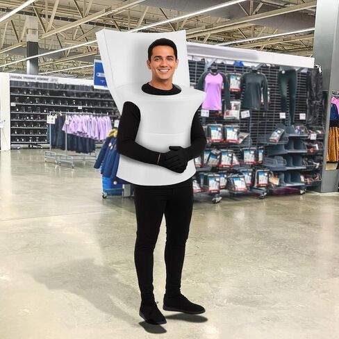 Halloween Toilet Costume Cosplay Adult Fun Reusable Portable Cute Polyester Cosplay for Halloween Costume Cos Themed Parties One Size in Saudi Arabia