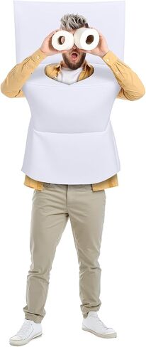 Halloween Toilet Costume Cosplay Adult Fun Reusable Portable Cute Polyester Cosplay for Halloween Costume Cos Themed Parties One Size in Saudi Arabia