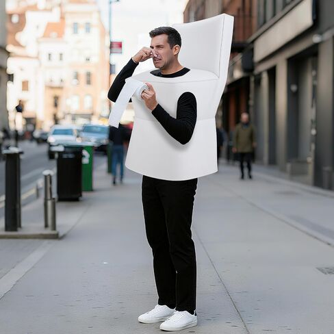 Halloween Toilet Costume Cosplay Adult Fun Reusable Portable Cute Polyester Cosplay for Halloween Costume Cos Themed Parties One Size in Saudi Arabia