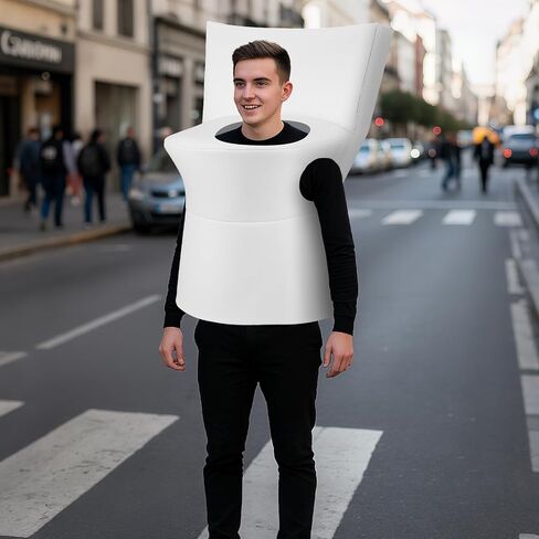 Halloween Toilet Costume Cosplay Adult Fun Reusable Portable Cute Polyester Cosplay for Halloween Costume Cos Themed Parties One Size in Saudi Arabia