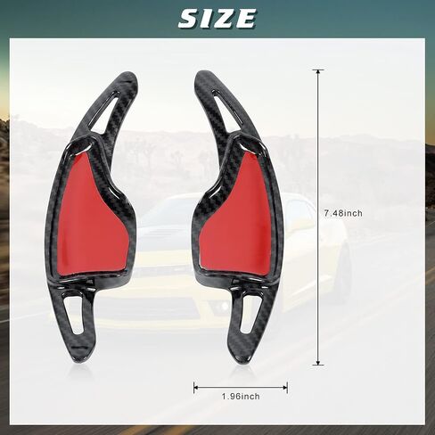 2PCS Car Steering Wheel Paddle Shifter Extension Trim Cover Interior Decoration Accessories for Chevy Chevrolet Camaro 2017-2020 (Carbon Fiber Style) in Saudi Arabia