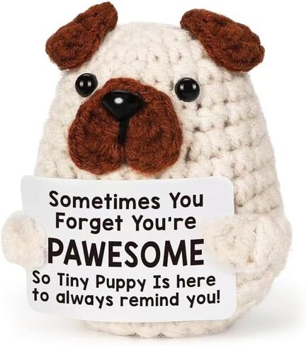 Mini Positive Inspirational Birthday Gifts for Women Sister Friend Friendship Graduation Gifts Dad Son Fathers Day Christmas Emotional Crochet Animals, Dog in Saudi Arabia