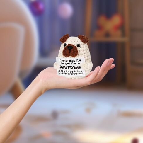 Mini Positive Inspirational Birthday Gifts for Women Sister Friend Friendship Graduation Gifts Dad Son Fathers Day Christmas Emotional Crochet Animals, Dog in Saudi Arabia