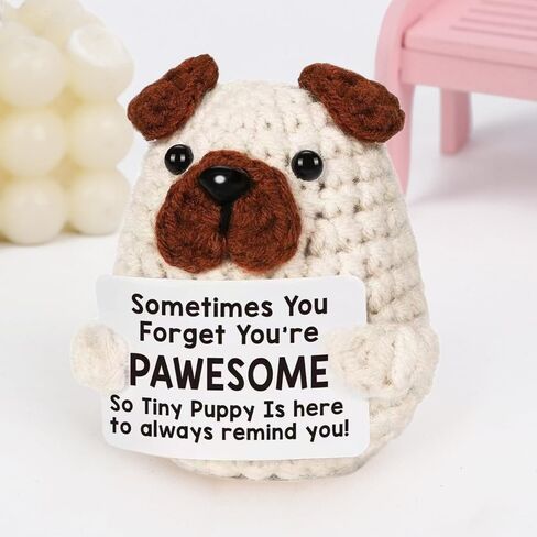 Mini Positive Inspirational Birthday Gifts for Women Sister Friend Friendship Graduation Gifts Dad Son Fathers Day Christmas Emotional Crochet Animals, Dog in Saudi Arabia
