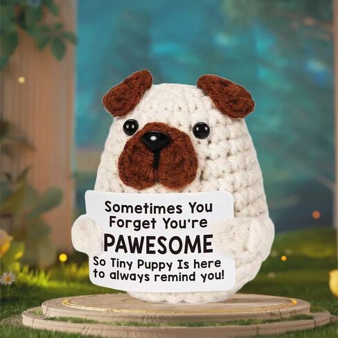 Mini Positive Inspirational Birthday Gifts for Women Sister Friend Friendship Graduation Gifts Dad Son Fathers Day Christmas Emotional Crochet Animals, Dog in Saudi Arabia