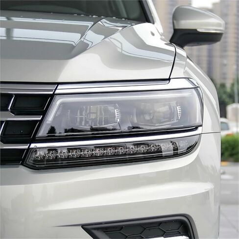 متوافق مع VW Tiguan L 2017 2018 2019 2020 سيارة الجبهة رئيس ضوء مصباح شفاف عاكس الضوء العلوي قذيفة غطاء عدسة قناع (1 قطعة الجانب الأيسر) in Kuwait