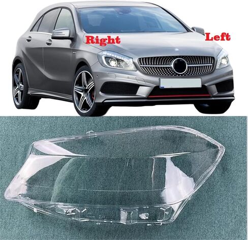 متوافق مع Benz W176 A-Class A180 A200 A260 A45 AMG 2012 2013 2014 2015 2016 غطاء المصابيح الأمامية للمصابيح الأمامية زجاج عدسة غطاء المصباح عاكس الضوء (الجانب الأيمن) in Saudi Arabia