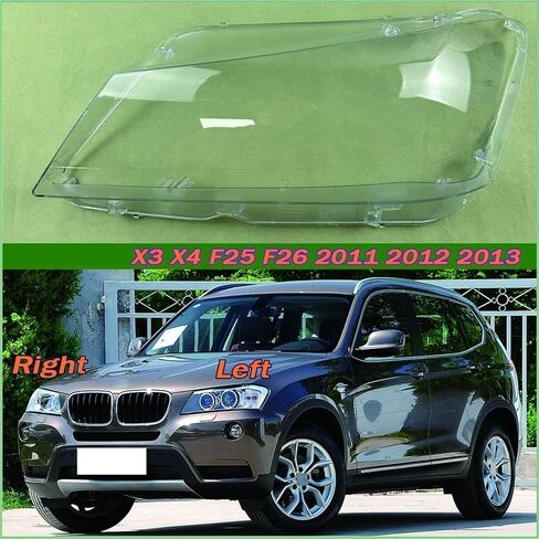 متوافق مع BMW X3 X4 F25 F26 2011 2012 2013 مصابيح أمامية زجاجية للمصابيح الأمامية للسيارة غطاء عاكس الضوء الشفاف غطاء المصباح الأمامي (يمين) in Saudi Arabia