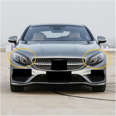 متوافق مع بنز S-Class 2 أبواب كوبيه W217 2014-2018 غطاء للمصابيح الأمامية عدسة شفافة عاكس الضوء غطاء المصباح الأمامي (يمين) in Kuwait