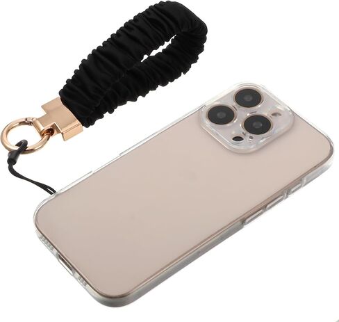 Wrist Keychain, Stretchy Key Chain with D Ring Car Key Fob Scrunchie Wristband Hand Wrist Lanyard Wristlet Strap Bracelet for Women Men Wallet Keys Camera Handbags Headphone(Black) in Saudi Arabia