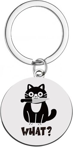 Black Cat Keychain for Cat Dad Mom Cool Stuff Cat Gifts for Women Teen Boys Girls Cat Lovers Family and Friends in Saudi Arabia