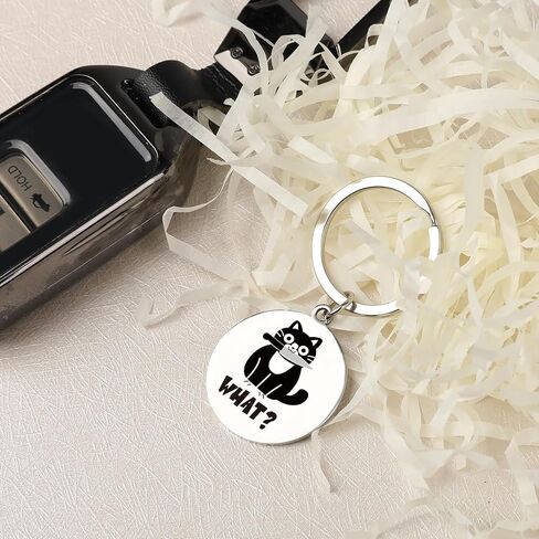 Black Cat Keychain for Cat Dad Mom Cool Stuff Cat Gifts for Women Teen Boys Girls Cat Lovers Family and Friends in Saudi Arabia