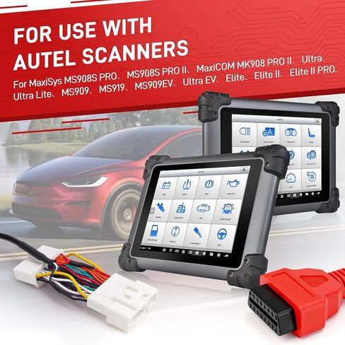 TCAN003 Splitter Diagnostic Cable for Tesla Model 3, Y, S, X, OBD2 Connector Work Scanner MaxiSys Ultra Elite II PRO MS909,20 Pin + 12 Pin to 16 Pin OBDII Adapter in Kuwait