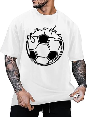 Game Day Shirt for Men: Funny Soccer Season Shirts Soccer Dad Tee Match Day Vibes Short Sleeve Tops in Kuwait