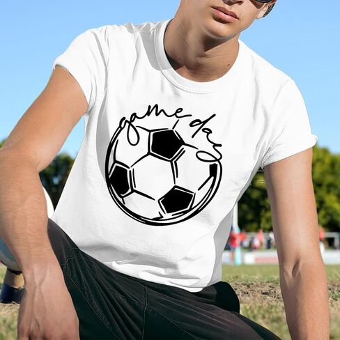 Game Day Shirt for Men: Funny Soccer Season Shirts Soccer Dad Tee Match Day Vibes Short Sleeve Tops in Kuwait