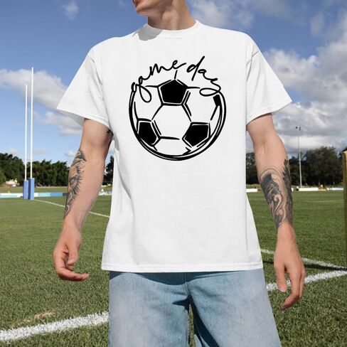 Game Day Shirt for Men: Funny Soccer Season Shirts Soccer Dad Tee Match Day Vibes Short Sleeve Tops in Kuwait