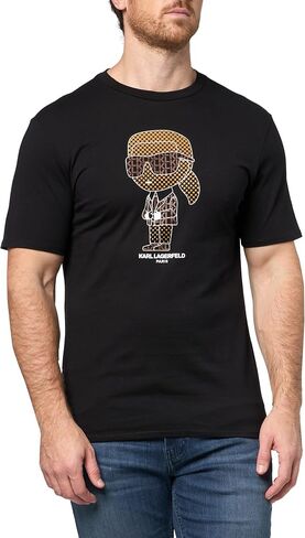 KARL LAGERFELD Mens Crewneck Short Sleeve Graphic Design Relaxed Fit T-Shirt in Saudi Arabia