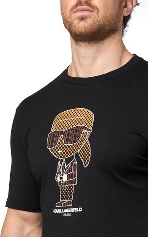 KARL LAGERFELD Mens Crewneck Short Sleeve Graphic Design Relaxed Fit T-Shirt in Saudi Arabia