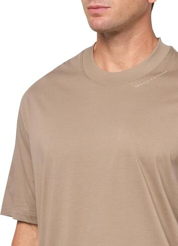 Armani Exchange Men's Small Logo by Neckline Regular Fit Mercerized Cotton Tee in Saudi Arabia