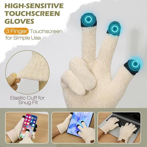 Winter Hats Gloves Scarf Set for Women, Beanie Hat Headband Ear Warmer, Infinity Scarf Touchscreen Gloves for Cold Weather in Saudi Arabia