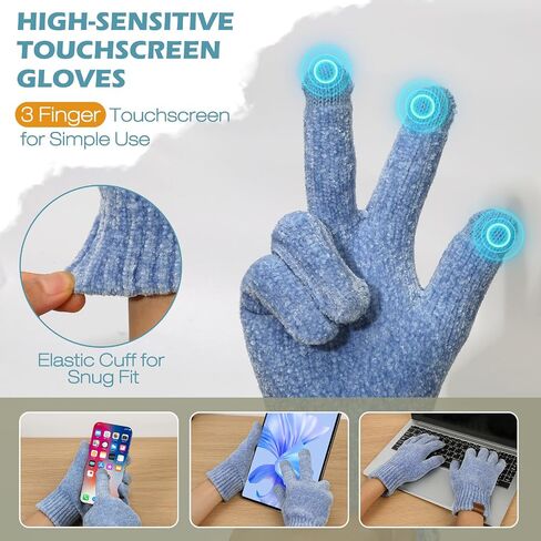 Winter Hats Gloves Scarf Set for Women, Beanie Hat Headband Ear Warmer, Infinity Scarf Touchscreen Gloves for Cold Weather in Saudi Arabia