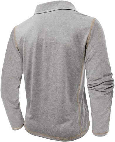 Men's Casual Long Sleeve Polo Shirts Collared Button Cotton T-Shirt Classic Stylish Golf Shirt with Pocket in Saudi Arabia