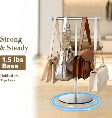 niffgaff T Bar Purse Display Stand Handbag Rack, Adjustable Height Black Tabletop Hook Hanging Jewelry Stands for Necklaces Organizer, Stainless Steel Handbag Holder Home Store Boutique in Kuwait