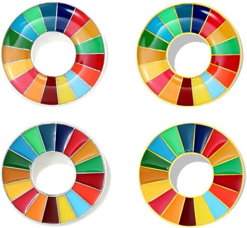 17-Color United Nations Sustainable Development Goals Brooch Rainbow Brooch Lapel Pin SDGs Enamel Lapel Pin Badge Colorful Circle Brooch Clothing Bag Accessories Jewelry Gift, Metal in Saudi Arabia