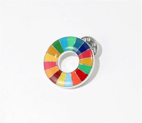 17-Color United Nations Sustainable Development Goals Brooch Rainbow Brooch Lapel Pin SDGs Enamel Lapel Pin Badge Colorful Circle Brooch Clothing Bag Accessories Jewelry Gift, Metal in Saudi Arabia
